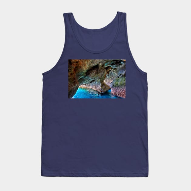 Swimming in the sea caves of Crete Tank Top by Cretense72